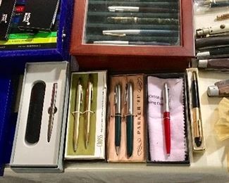 VINTAGE FOUNTAIN PENS & BALL POINT PENS.