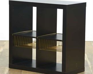 Contemporary 2X2 Shelving Cube Etagere W Brass Baskets