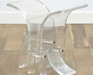 Modernist Thick Lucite Butterfly End Table Base