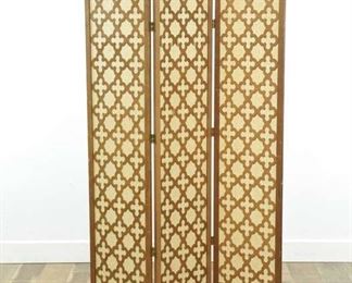 Mid Century Modern Lattice Room Divider Screen 
