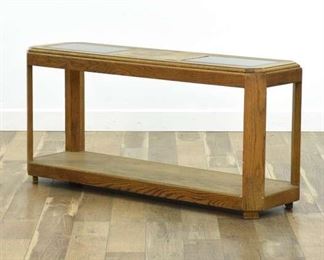 Vintage Sofa Console Table W Glass Top