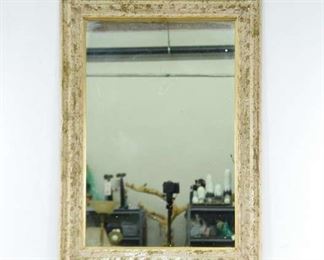 Large Rustic White Washed Frame Mirror 