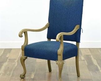 Chippendale Blue Armchair W Claw & Ball Foot