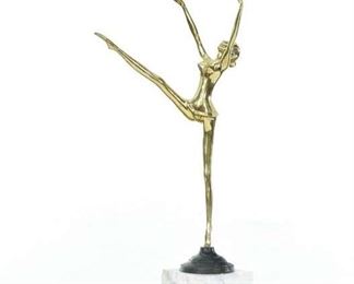 Brass Ballerina Figure W Brass Base
