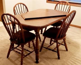 Table, leaf & four side chairs