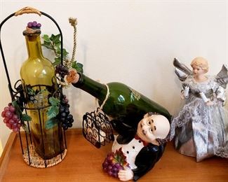 Wine holders & lighted angel