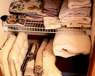 Bedding, place mats, cushions, rugs etc.