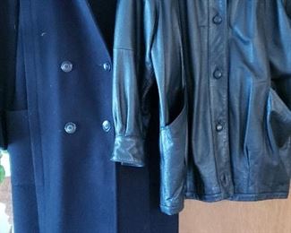 Wool coat & leather jacket