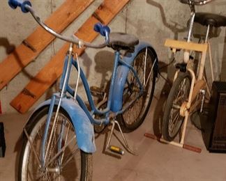 Balloon tire girl's bike & exercycle