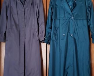 Two rain coats - one has zip out liner