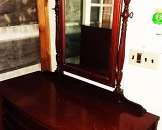 Matching Vintage 3-Drawer Dresser with Mirror