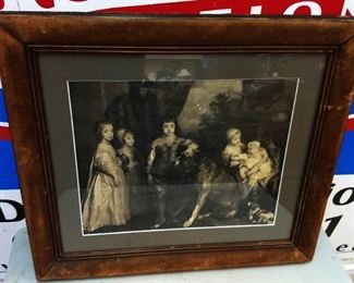 Antique Print, Matted in Contemporary Frame