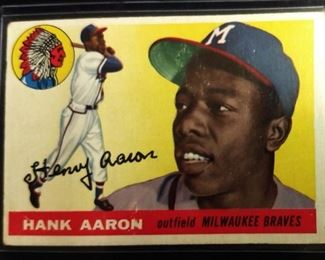 1955 Topps #47 Trading Card- Hank Aaron