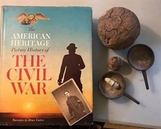 CIVIL WAR CANON BALLS, BULLETS & MELTING POTS