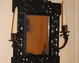 Wall Mirror with Sconces