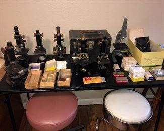 Vintage Medical Microscopes & Scales 
