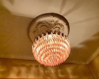 Crystal semi-flush chandelier