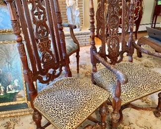 Antique gothic revival chairs