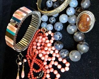 Coral and agate jewelry
