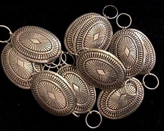 Sterling silver concho belt signed