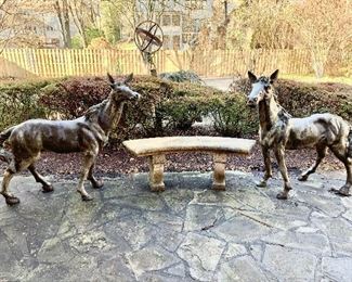 Life size metal horse statues