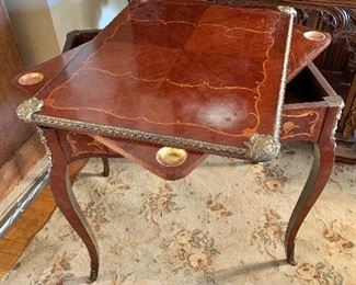 Antique inlaid game table