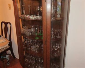 Curved glass china cabinet