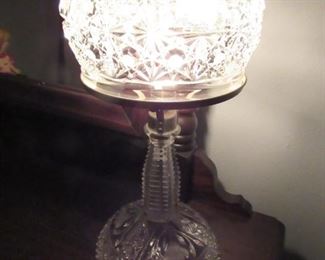 Antique lead crystal lamp