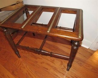 Vintage oak luggage table