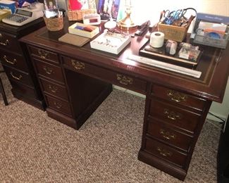 Mahogany Desk with leather top