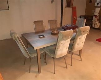 1970's crushed velvet chair dinette