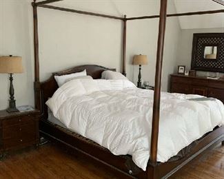 Roche Babois canopy bed--rough condition asking $300.00--night stands separate (2) available