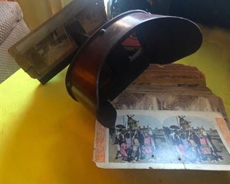 Antique Stereoscope with large stack of image plates
