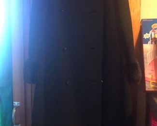 vintage Rich's coat with fur collar and sleeves