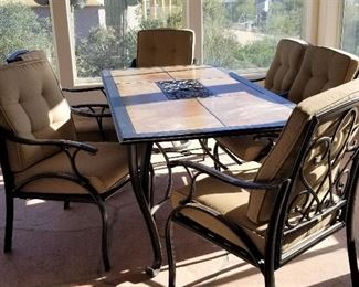 Ceramic patio table and chairs