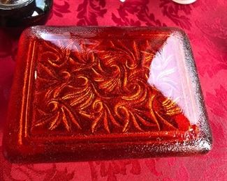 red glass box