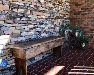 Porch bench and flower stand