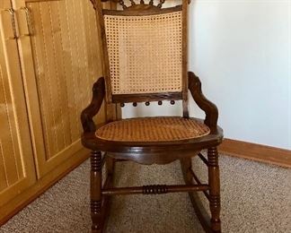 Victorian cane rocker