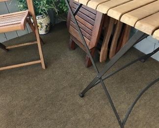 Folding wood chairs and folding table