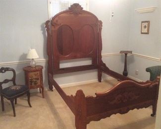 1860s walnut full size bed