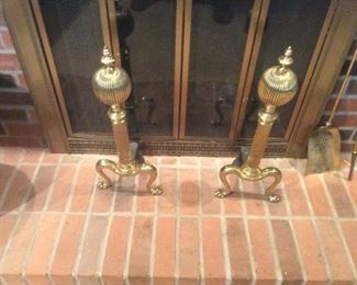 Baldwin brass fire place end irons