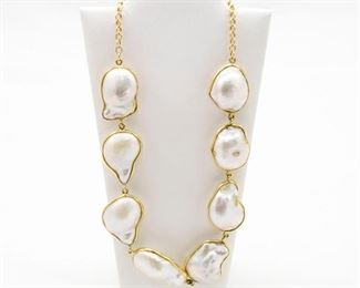 18k yellow gold Mabe pearls necklace