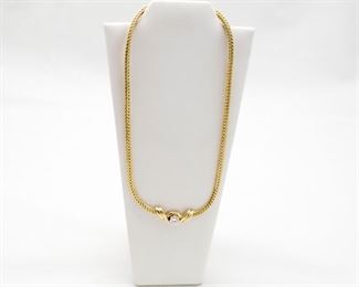 14K yellow gold necklace with 1.30CT round brilliant cut diamond