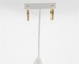 14k yellow gold diamond earrings, total diamond weight 2.00 Ct.