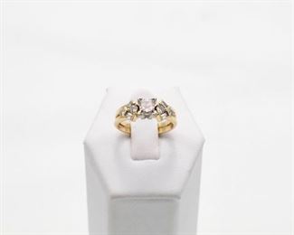 14k yellow gold bridal set ring , square diamond weight 0.79 Ct. 
