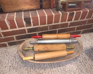 ROLLING PINS AND DOUGH BOWL