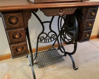 Antique White Sewing Machine