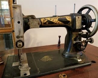 Antique White Sewing Machine