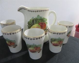 Antique Pitcher and Cups 
