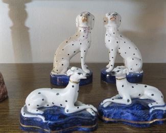 Staffordshire Small Dalmation Dogs on blue pillows (pair)
Staffordshire Small Dalmation Dogs (pair)
